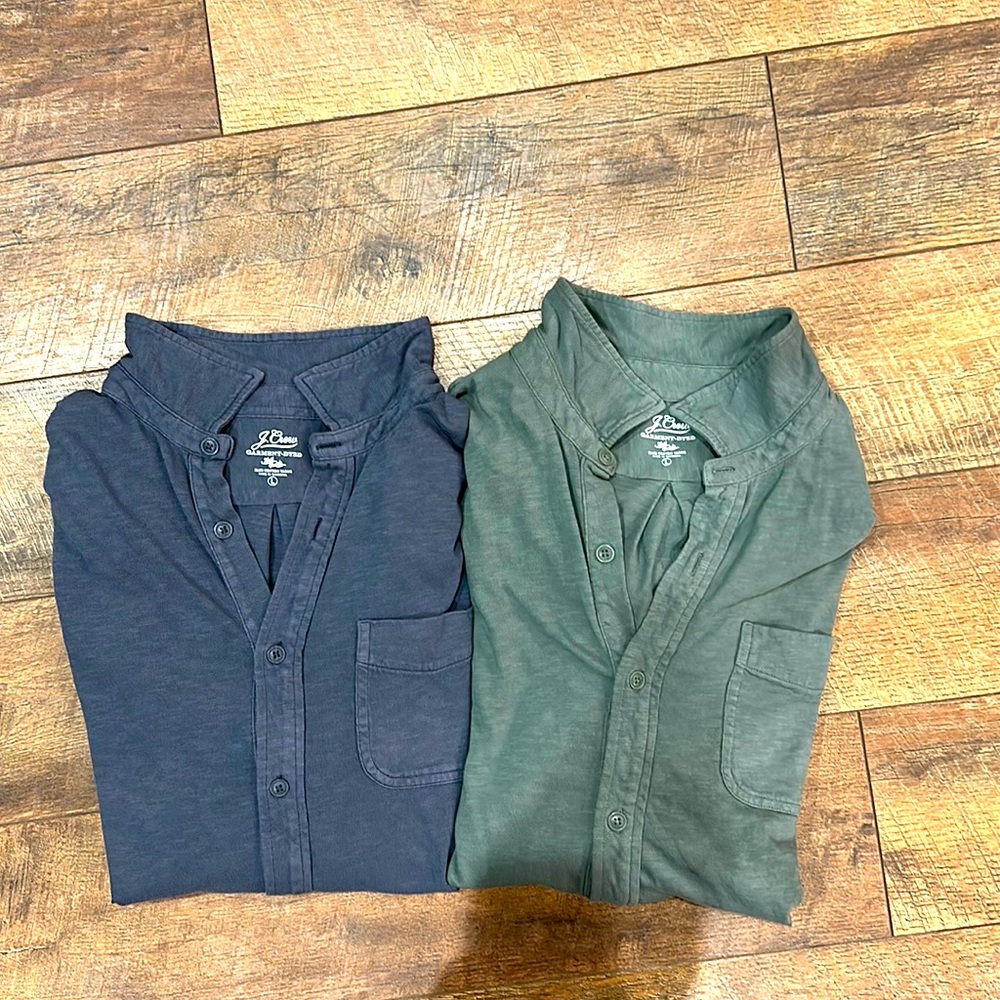 Men’s J.Crew Garmet Dyed Slub Cotton Button Up